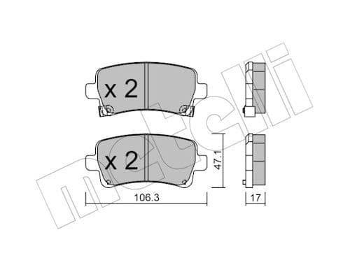 set placute frana,frana disc METELLI 22-0844-0