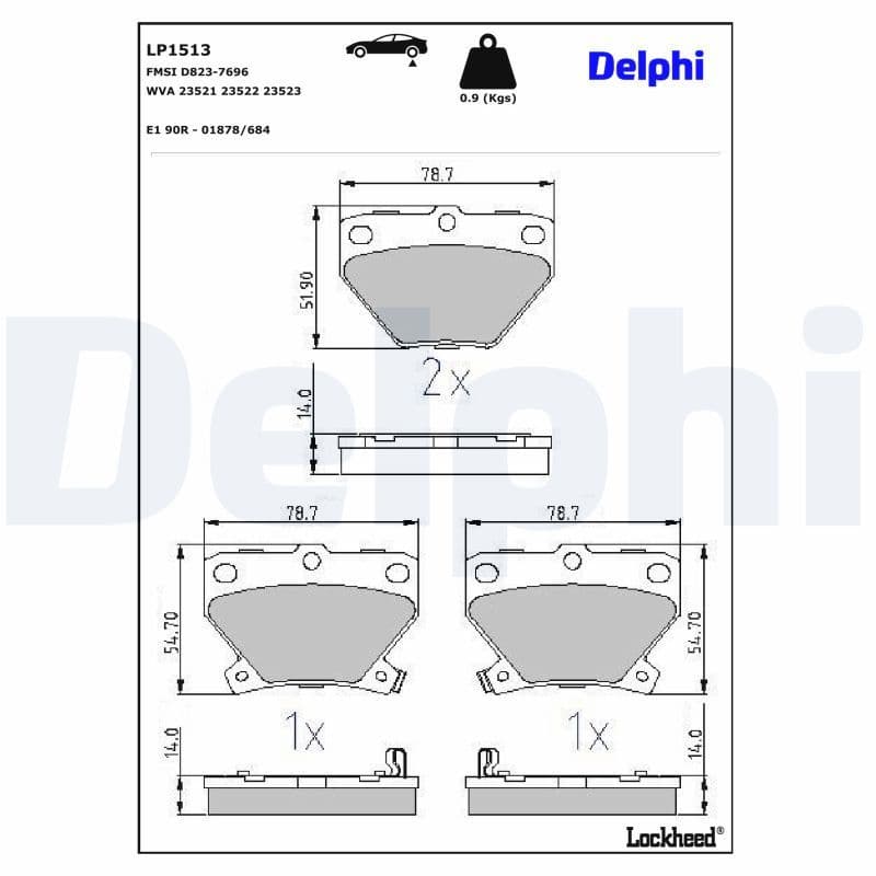 set placute frana,frana disc DELPHI LP1513