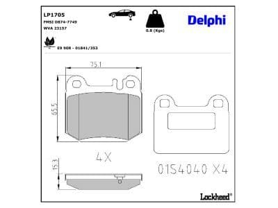 set placute frana,frana disc DELPHI LP1705