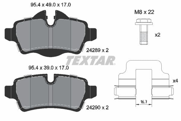 set placute frana,frana disc TEXTAR Q+ 2428901