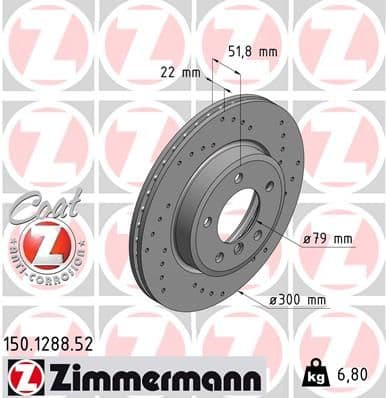 Disc frana ZIMMERMANN SPORT Z 150.1288.52