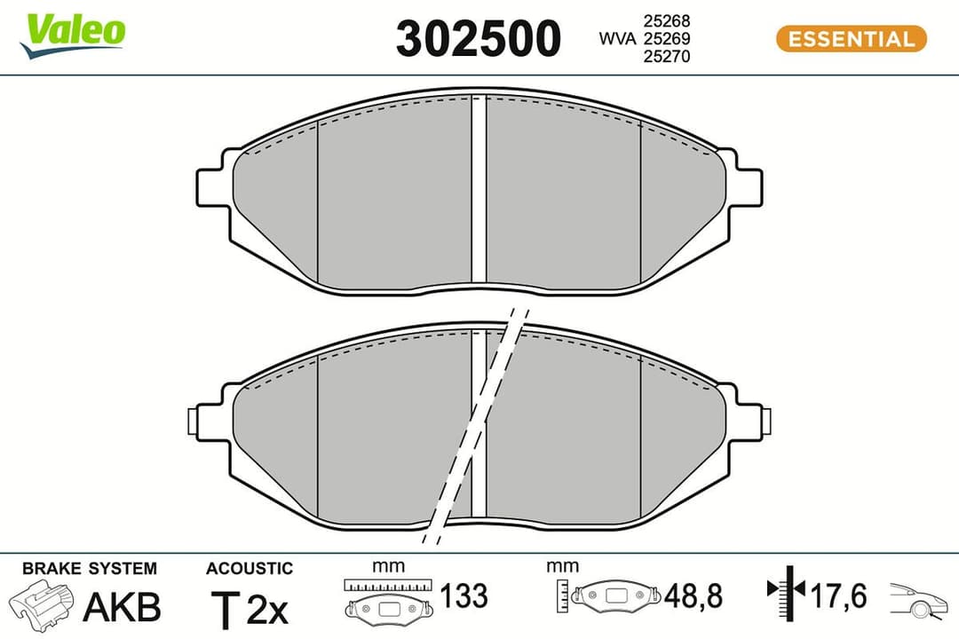 set placute frana,frana disc VALEO 302500