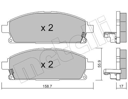 set placute frana,frana disc METELLI 22-0406-1