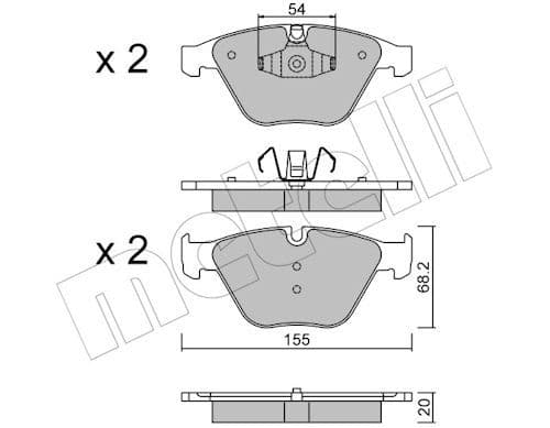 set placute frana,frana disc METELLI 22-0558-6