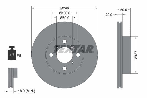 Disc frana TEXTAR 92104500