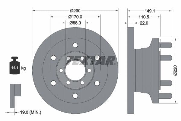 Disc frana TEXTAR 93095100