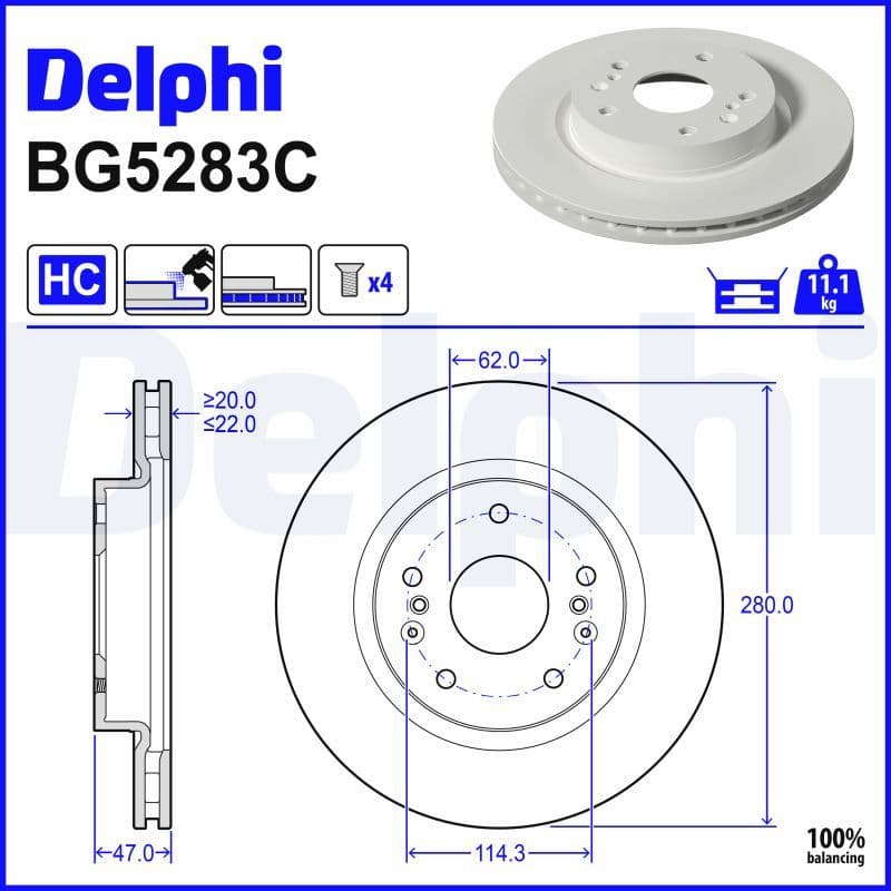 Disc frana DELPHI BG5283C