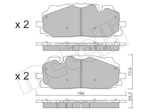 set placute frana,frana disc METELLI 22-1128-0