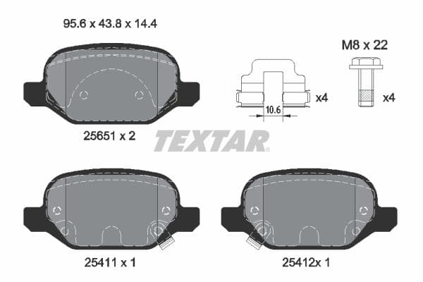 set placute frana,frana disc TEXTAR Q+ 2565101