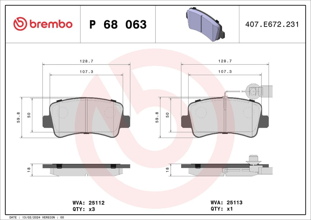 set placute frana,frana disc BREMBO PRIME LINE P 68 063