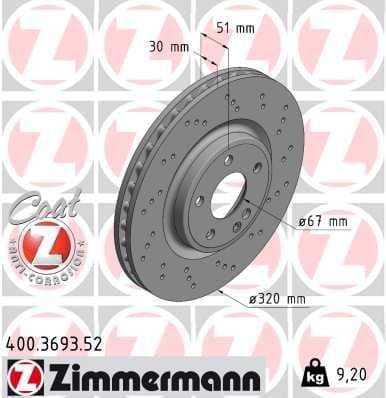 Disc frana ZIMMERMANN 400.3693.52
