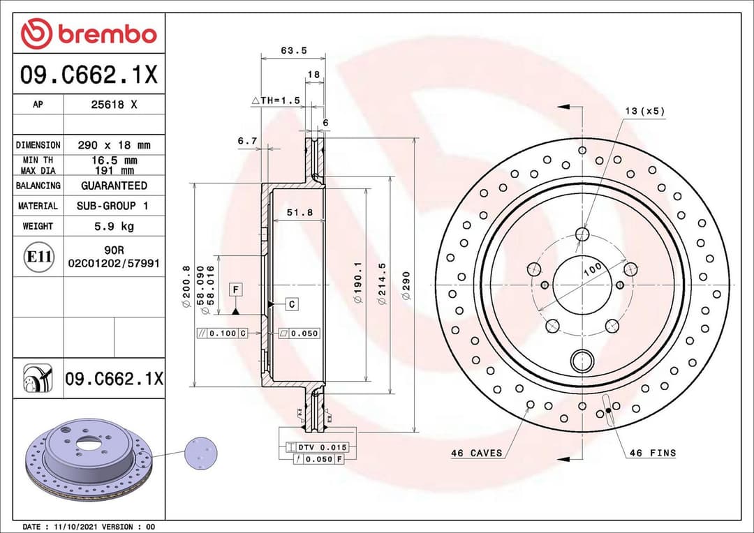 Disc frana BREMBO XTRA LINE - Xtra 09.C662.1X