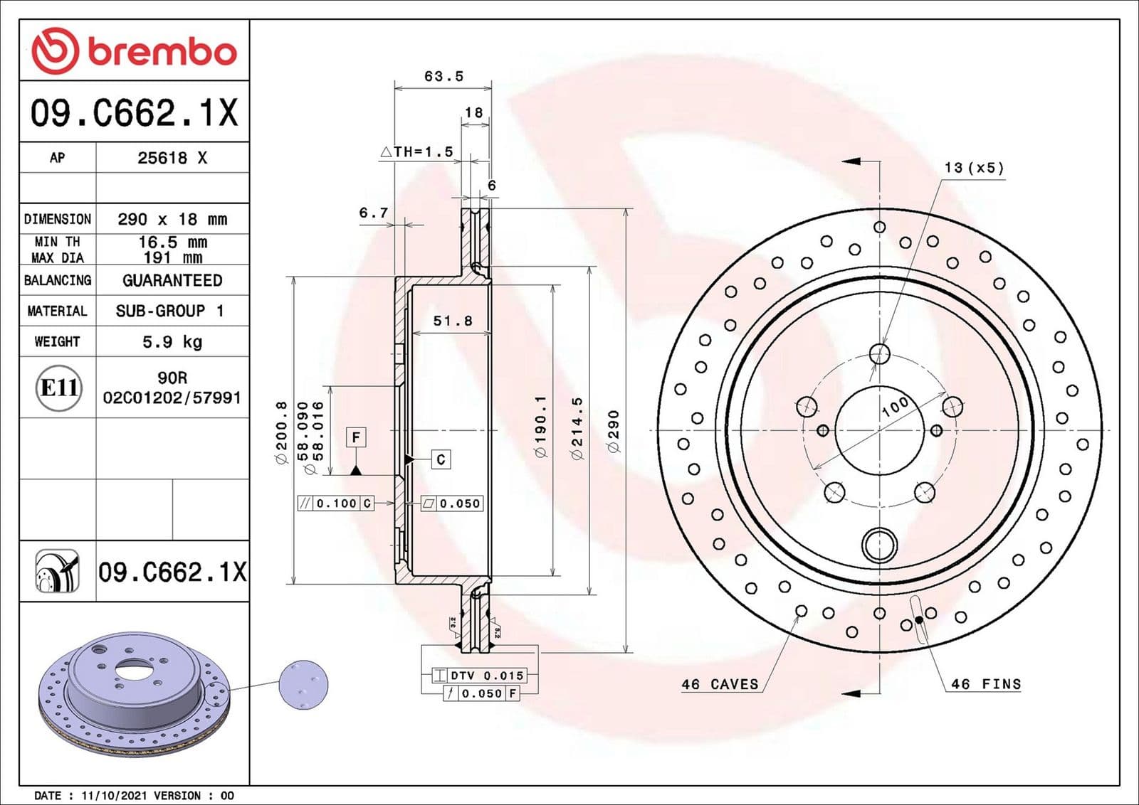 Disc frana BREMBO XTRA LINE - Xtra 09.C662.1X
