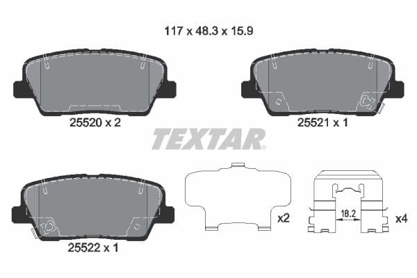 set placute frana,frana disc TEXTAR Q+ 2552001
