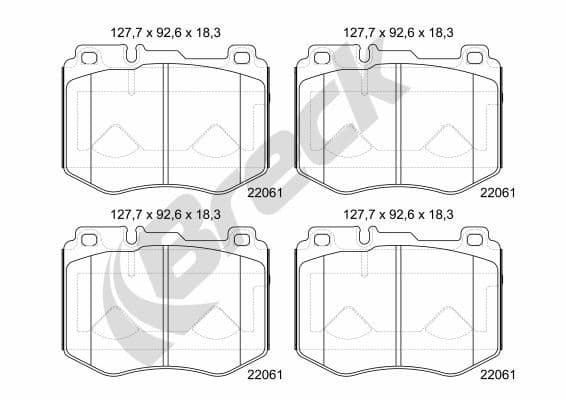 set placute frana,frana disc BRECK 22061 00 551 00