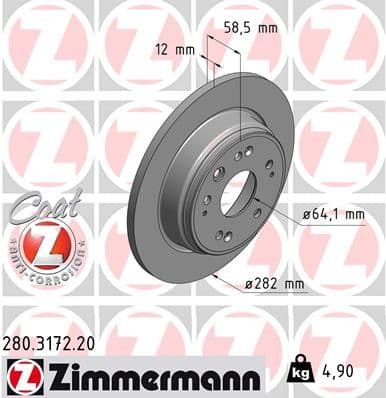Disc frana ZIMMERMANN COAT Z 280.3172.20