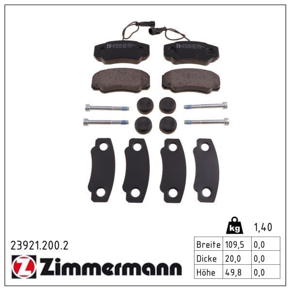set placute frana,frana disc ZIMMERMANN 23921.200.2