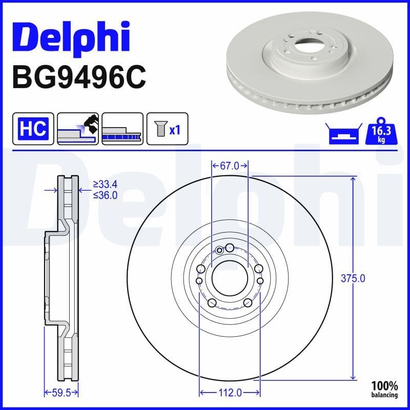 Disc frana DELPHI BG9496C