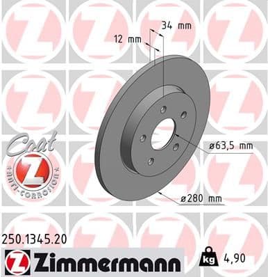 Disc frana ZIMMERMANN COAT Z 250.1345.20
