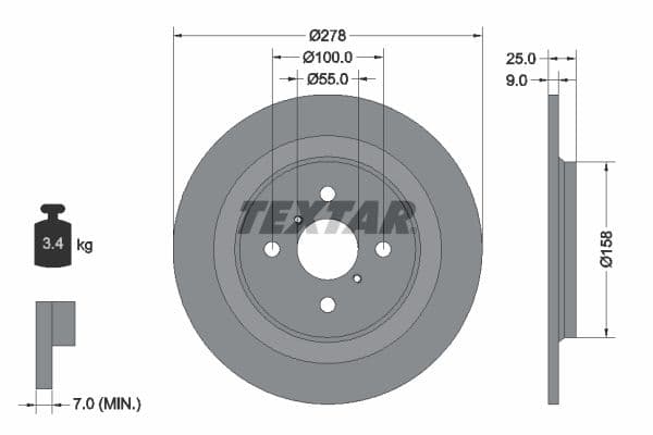 Disc frana TEXTAR 92161900