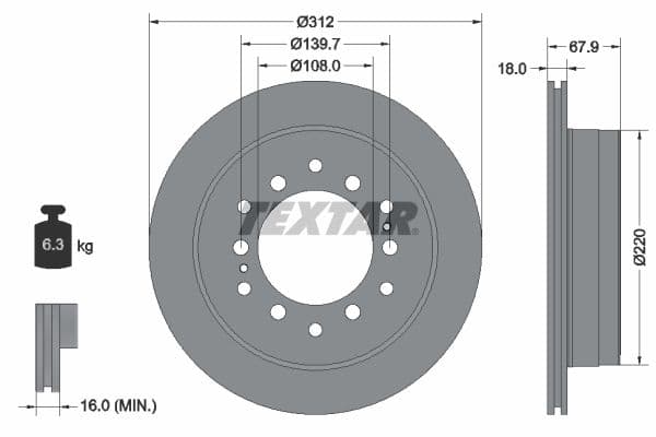 Disc frana TEXTAR PRO 92231003
