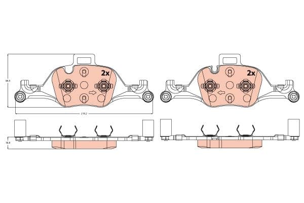 set placute frana,frana disc TRW GDB2213