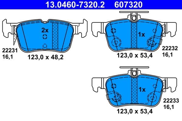 set placute frana,frana disc ATE 13.0460-7320.2