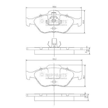 set placute frana,frana disc NIPPARTS J3603065