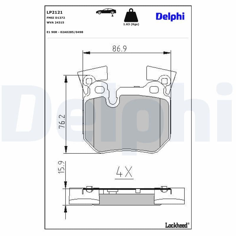 set placute frana,frana disc DELPHI LP2121