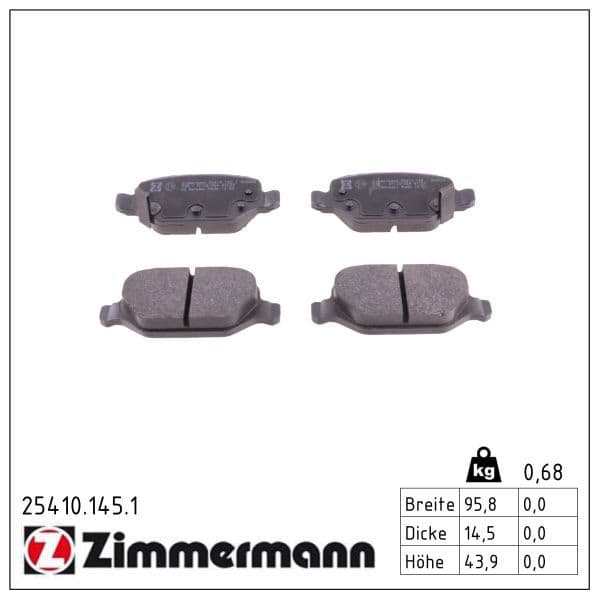 set placute frana,frana disc ZIMMERMANN 25410.145.1