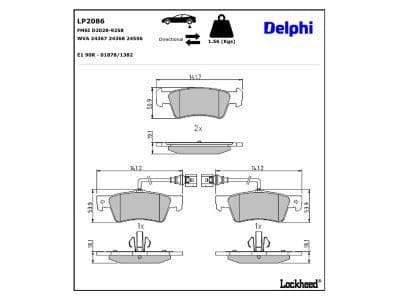 set placute frana,frana disc DELPHI LP2086