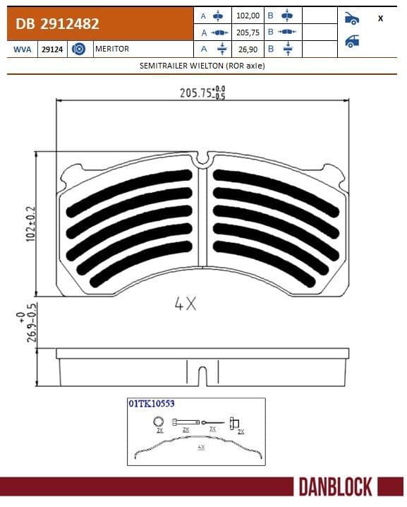 set placute frana,frana disc DANBLOCK DB 2912482