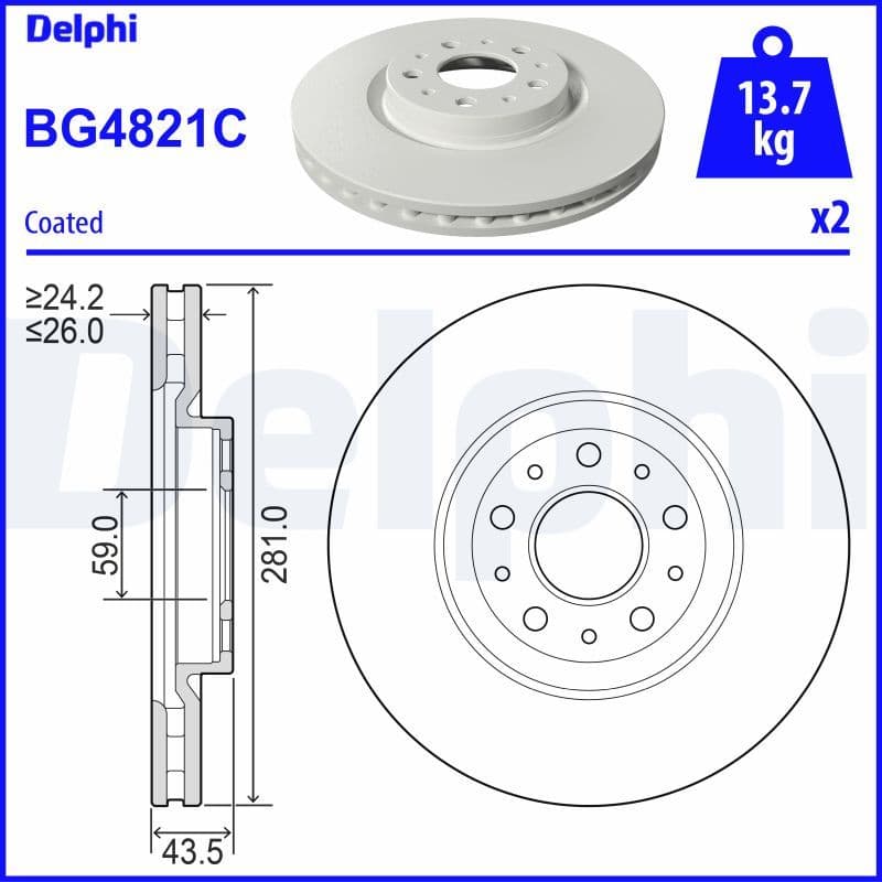 Disc frana DELPHI BG4821C