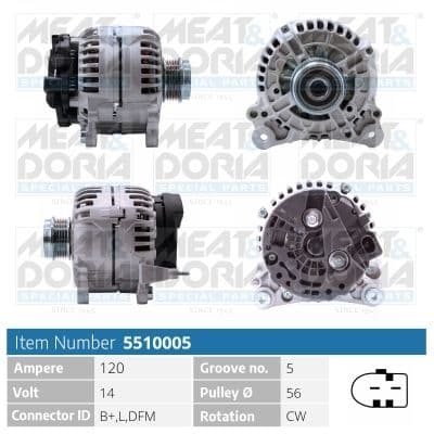 Generator / Alternator MEAT & DORIA 5510005