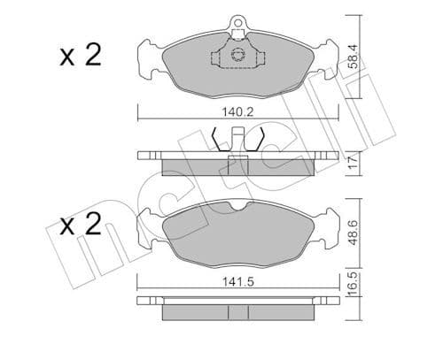set placute frana,frana disc METELLI 22-0077-0