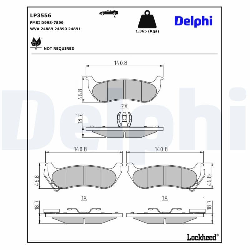 set placute frana,frana disc DELPHI LP3556