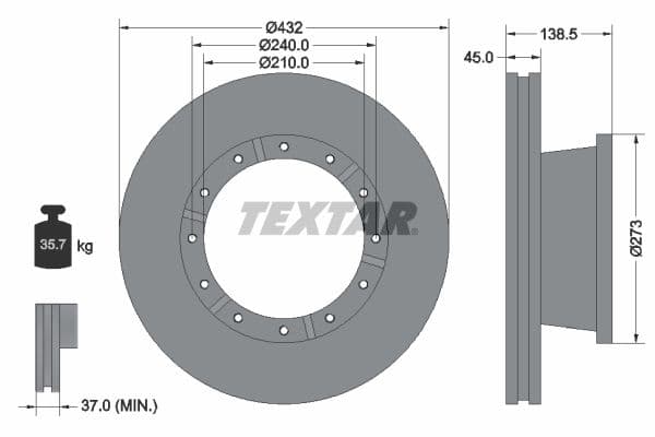 Disc frana TEXTAR 93142900