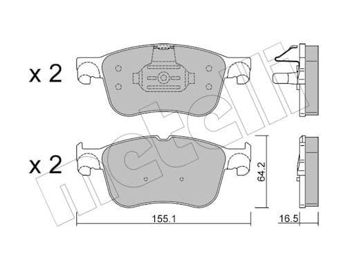 set placute frana,frana disc METELLI 22-1205-1