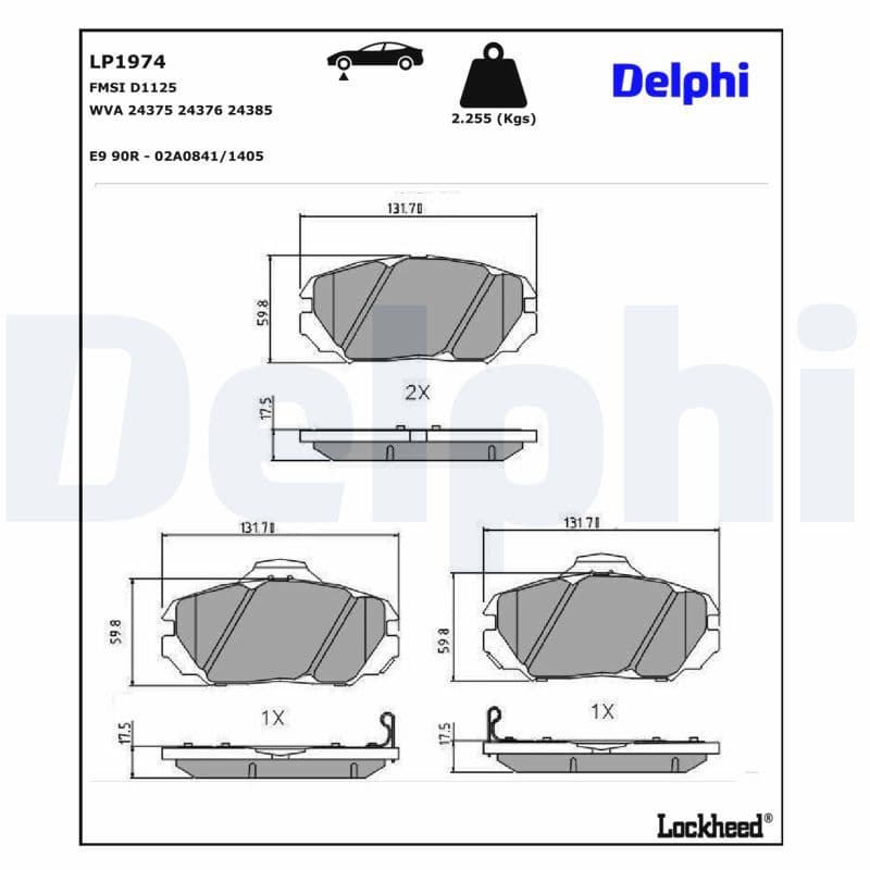 set placute frana,frana disc DELPHI LP1974