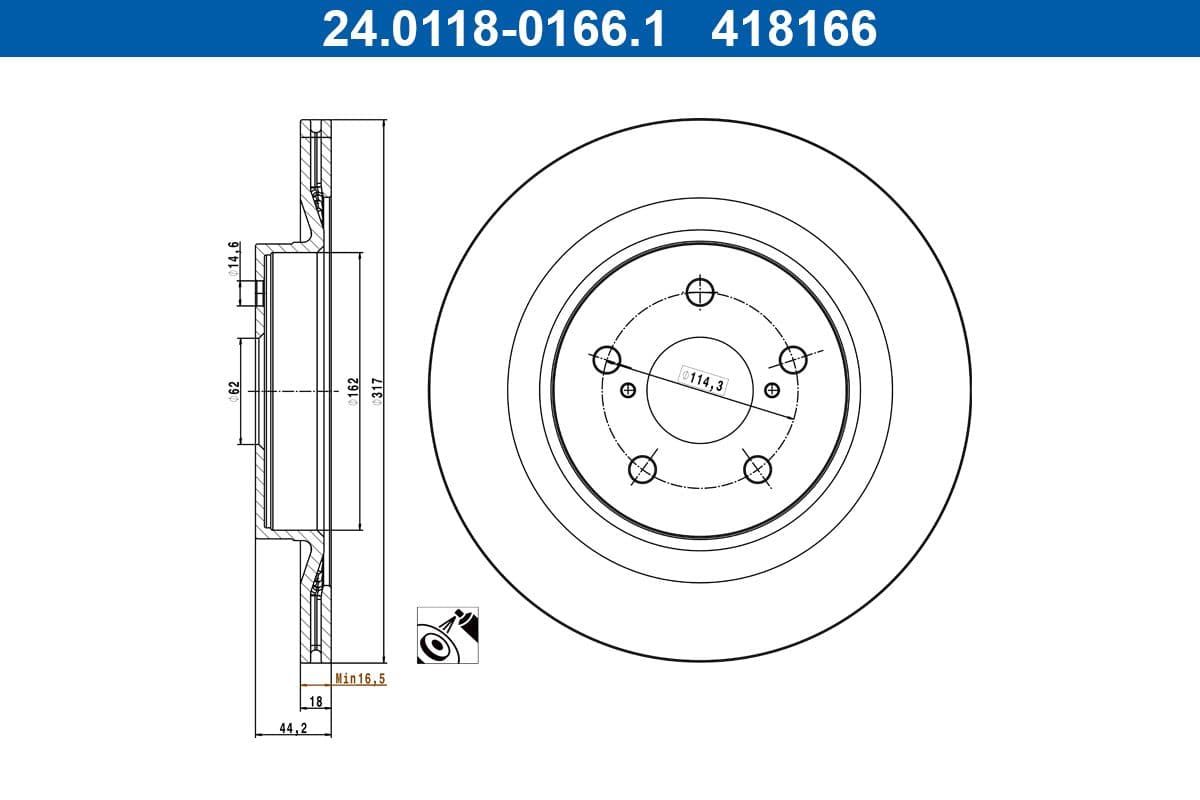 Disc frana ATE 24.0118-0166.1
