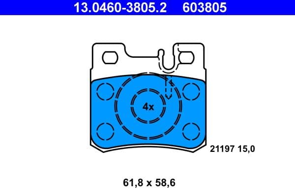 set placute frana,frana disc ATE 13.0460-3805.2