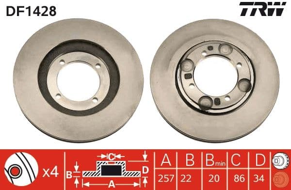 Disc frana TRW DF1428