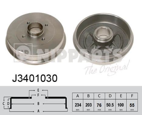 Tambur frana NIPPARTS J3401030