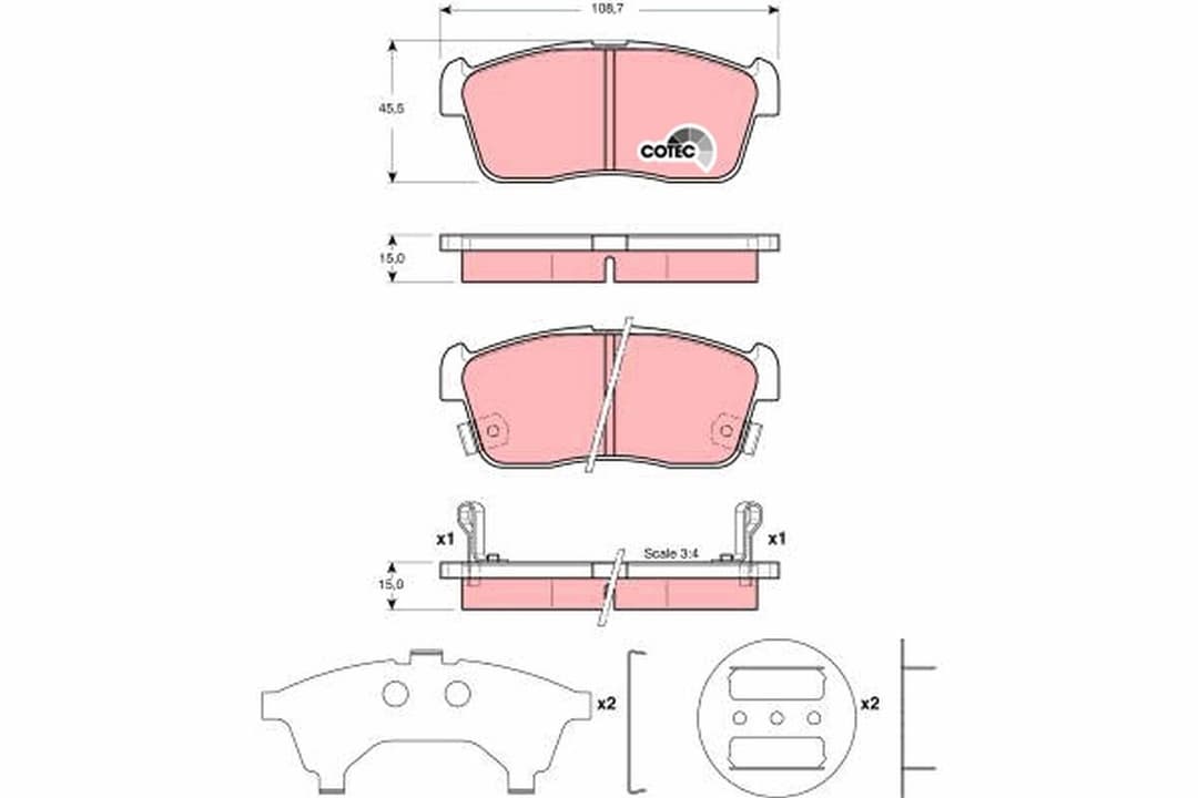set placute frana,frana disc TRW COTEC GDB3236