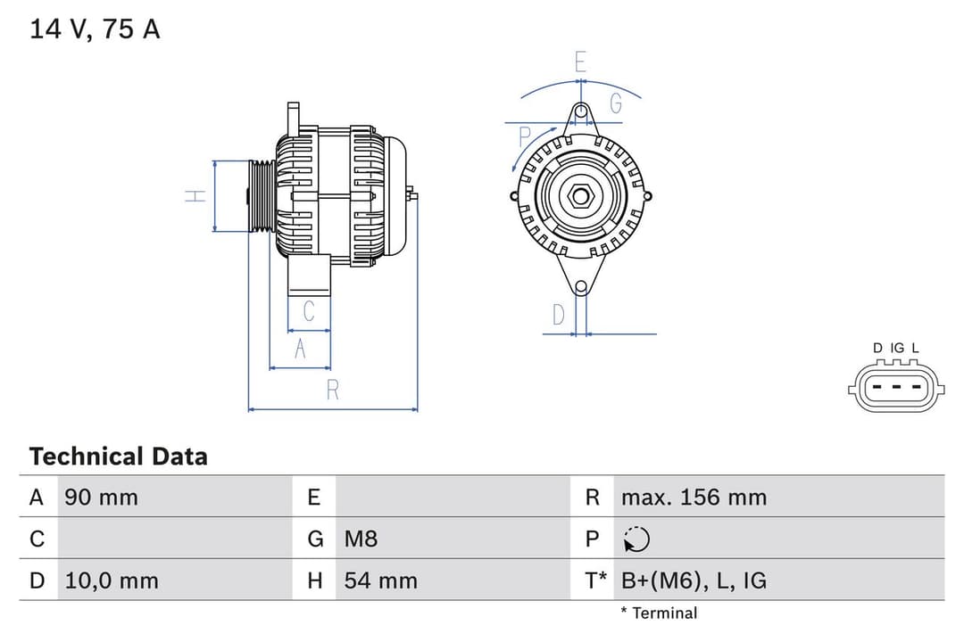 Generator / Alternator BOSCH 0 986 081 950