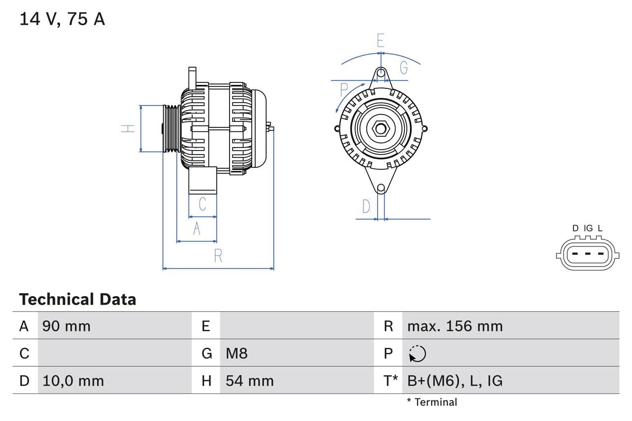 Generator / Alternator BOSCH 0 986 081 950