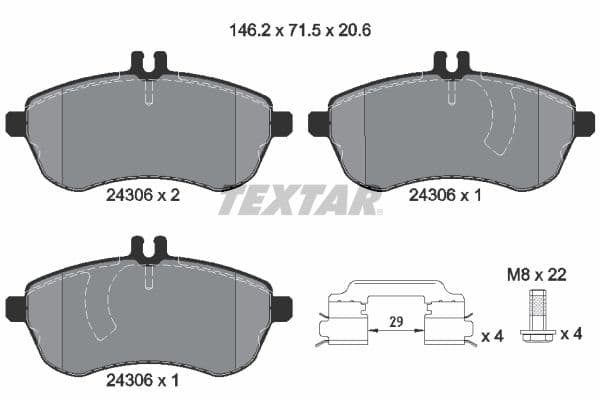 set placute frana,frana disc TEXTAR Q+ 2430602