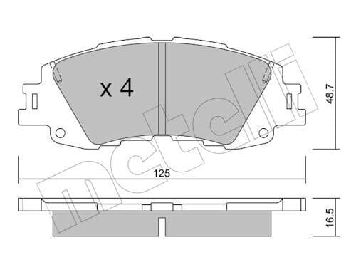 set placute frana,frana disc METELLI 22-1410-0