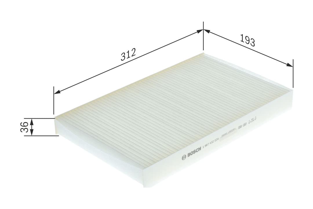 Filtru, aer habitaclu BOSCH 1 987 432 024