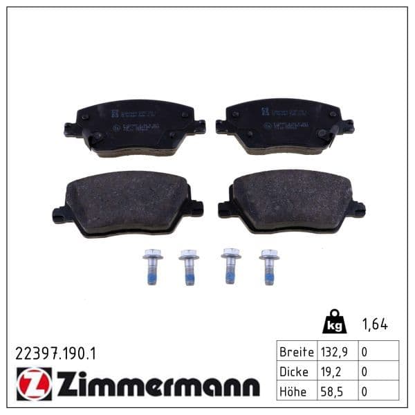 set placute frana,frana disc ZIMMERMANN 22397.190.1